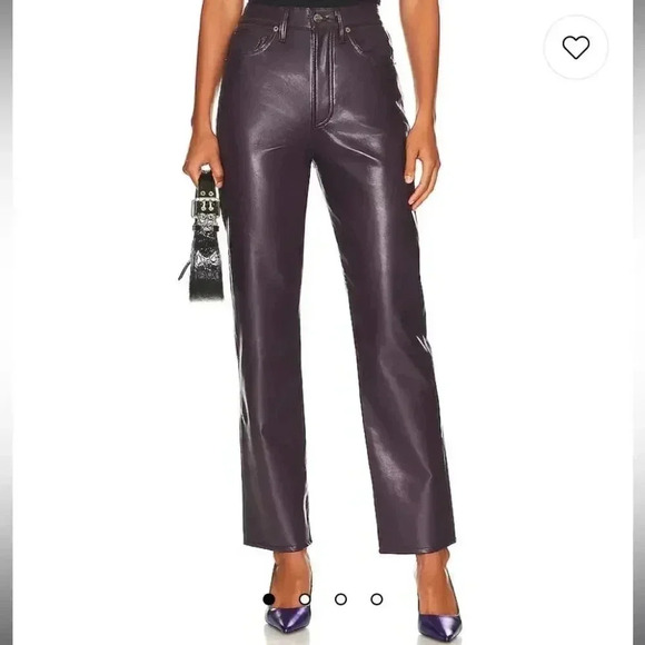 NWT Agolde Recycled Leather Blend 90s Pinch Waist Pants size 28 - Picture 9 of 11